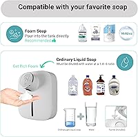 Vista 5 de Automatic Soap Dispenser – Touchless Foaming Hand Soap Dispenser with Digital Display, 6 Adjustable Foam Levels, USB Rechargeable Wall‑Mount for