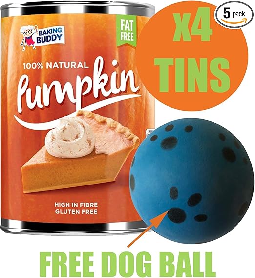 Tinned Pumpkin For Dogs Natural And Unsweetened 100 Pumpkin Puree 4 X 425g Cans Free Rubber Dog Ball Amazon Co Uk Pet Supplies Tinned Pumpkin For Dogs Natural And Unsweetened 100 Pumpkin Puree 4 X 425g Cans Free Rubber Dog Ball Amazon Co Uk Pet Supplies