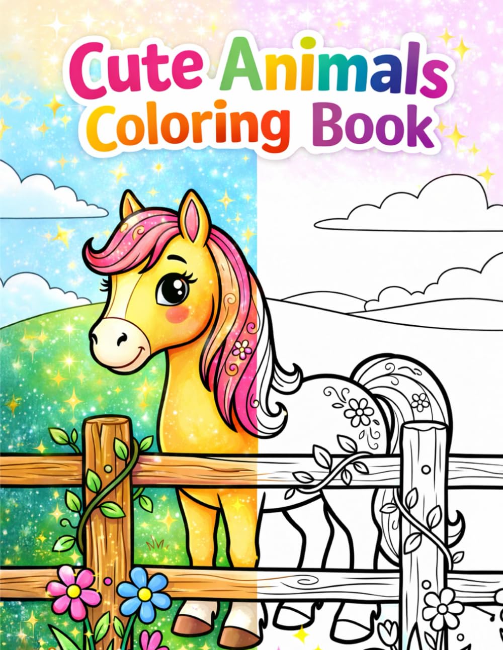 Cute & Cuddly Animals Coloring Book for Kids: Fun and Easy Animal Coloring Pages for Relaxation, Creativity, and Screen-Free Play