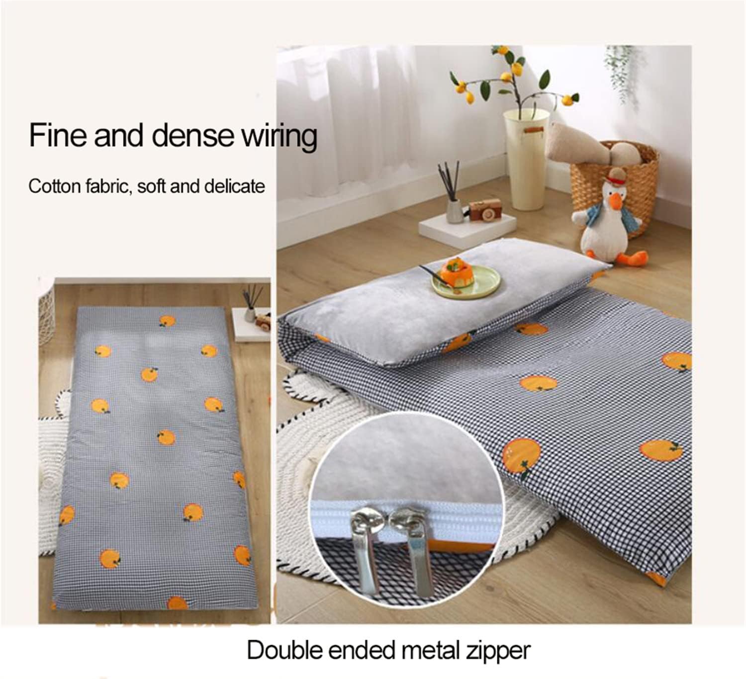 ZTRADA Traditional Japanese Futon Mattress Cover with Zipper Soft and Machine Washable Futon Slipcovers Skin-Friendly Tatami Mattress Cover for Dust Protection,G,Twin:90x200cm