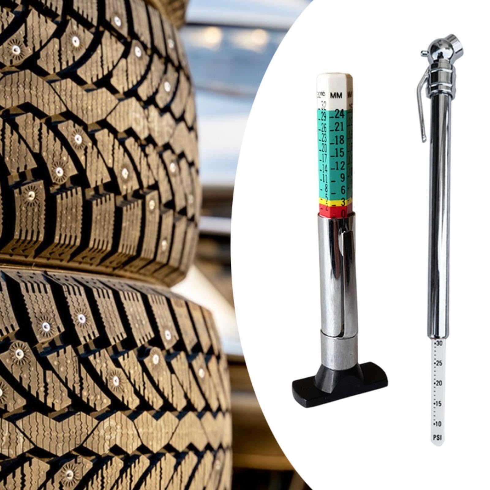 kowaku Pencil Tire Pressure Gauge Tire Tread Depth Gauge Measurement Accessories Portable Professional Heavy Duty for RV Car Bicycle