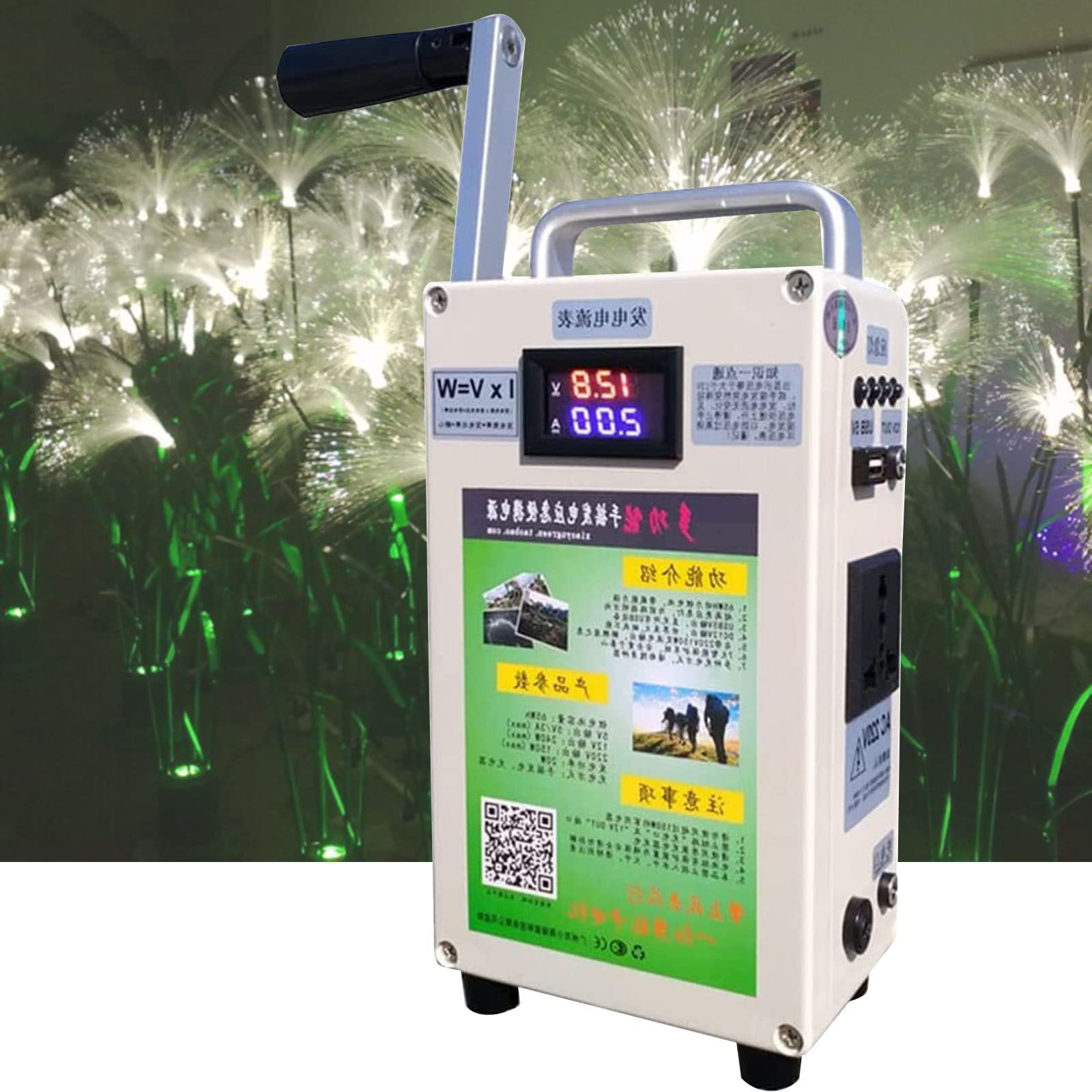 Centrale elettrica Portatile, generatore a manovella, Caricabatterie di Emergenza Portatile, Alimentatore di Emergenza da Viaggio, Piccolo Alimentatore per Esterni