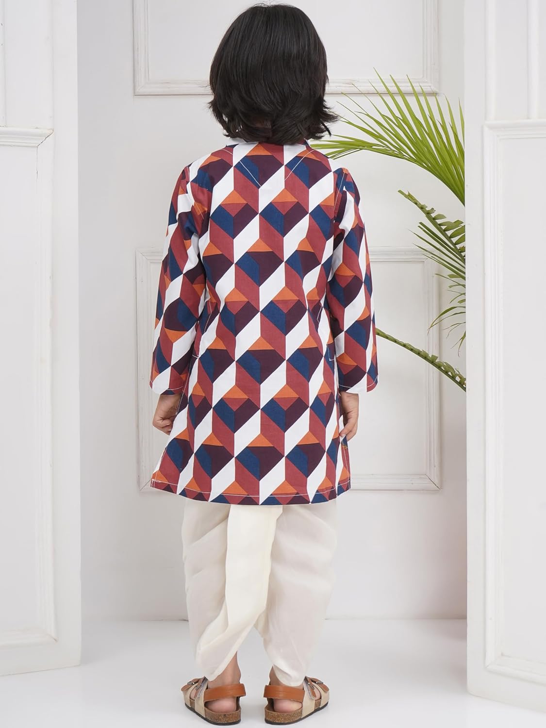 Sethukrishna Boys Cotton Popline Printed Kurta DhotiPant Set. (BK105BD53 TO 108)