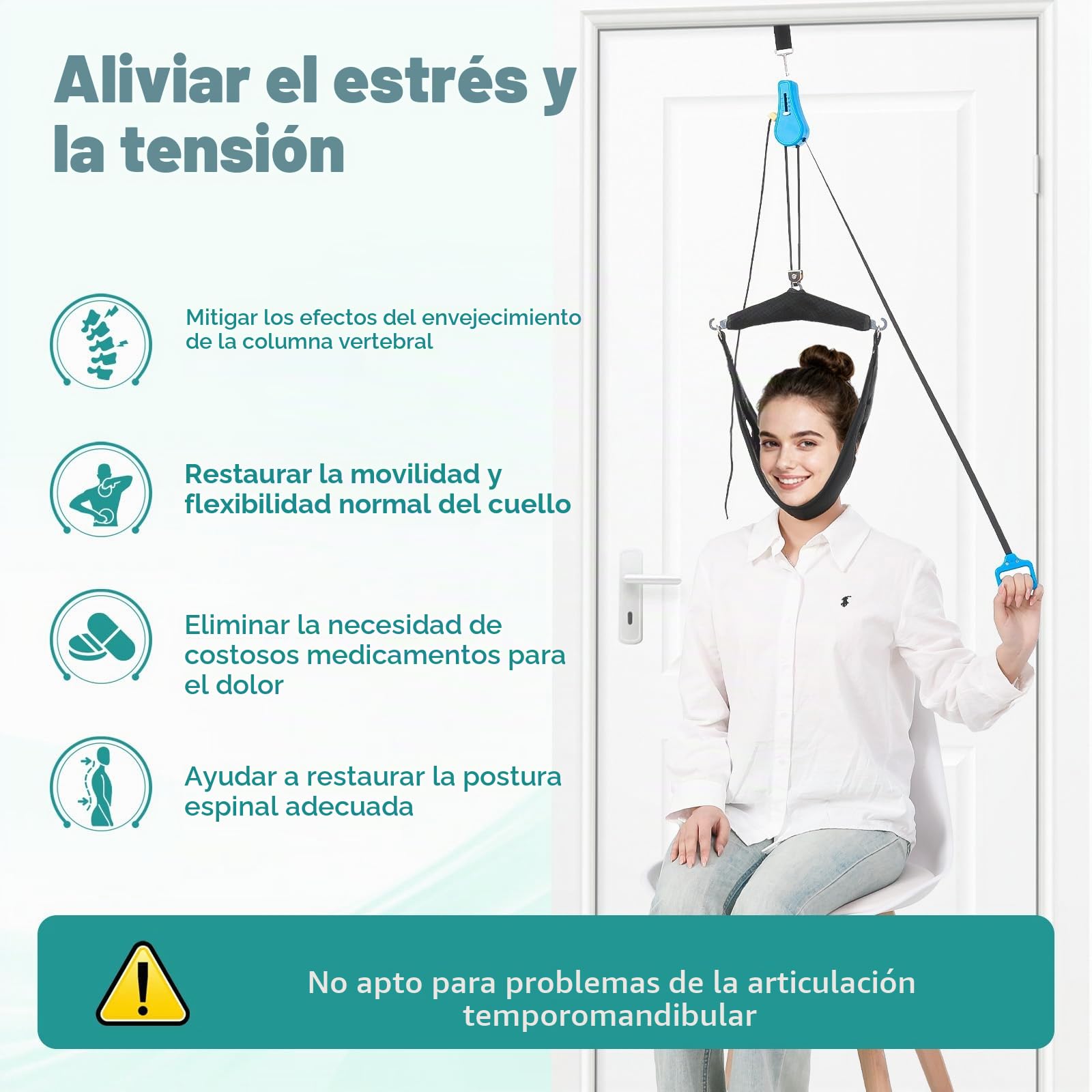 Dispositivo de tracción cervical del cuello del cuello del estiramiento, para terapia física, aliviar el dolor de cuello