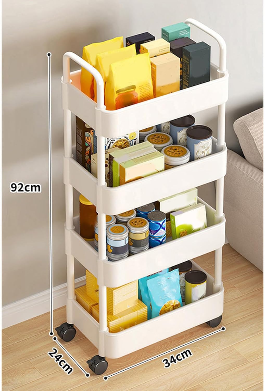 キッチンワゴン スリム 隙間収納 1 収納ラック キャスター付き 収納カート おしゃれ 調味料 食品 ペットボトル 小物 台所 洗面