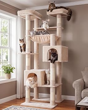 Hey-brother Cat Tree Tower with Multi-Level Duty Scratching Posts, MPJ039M