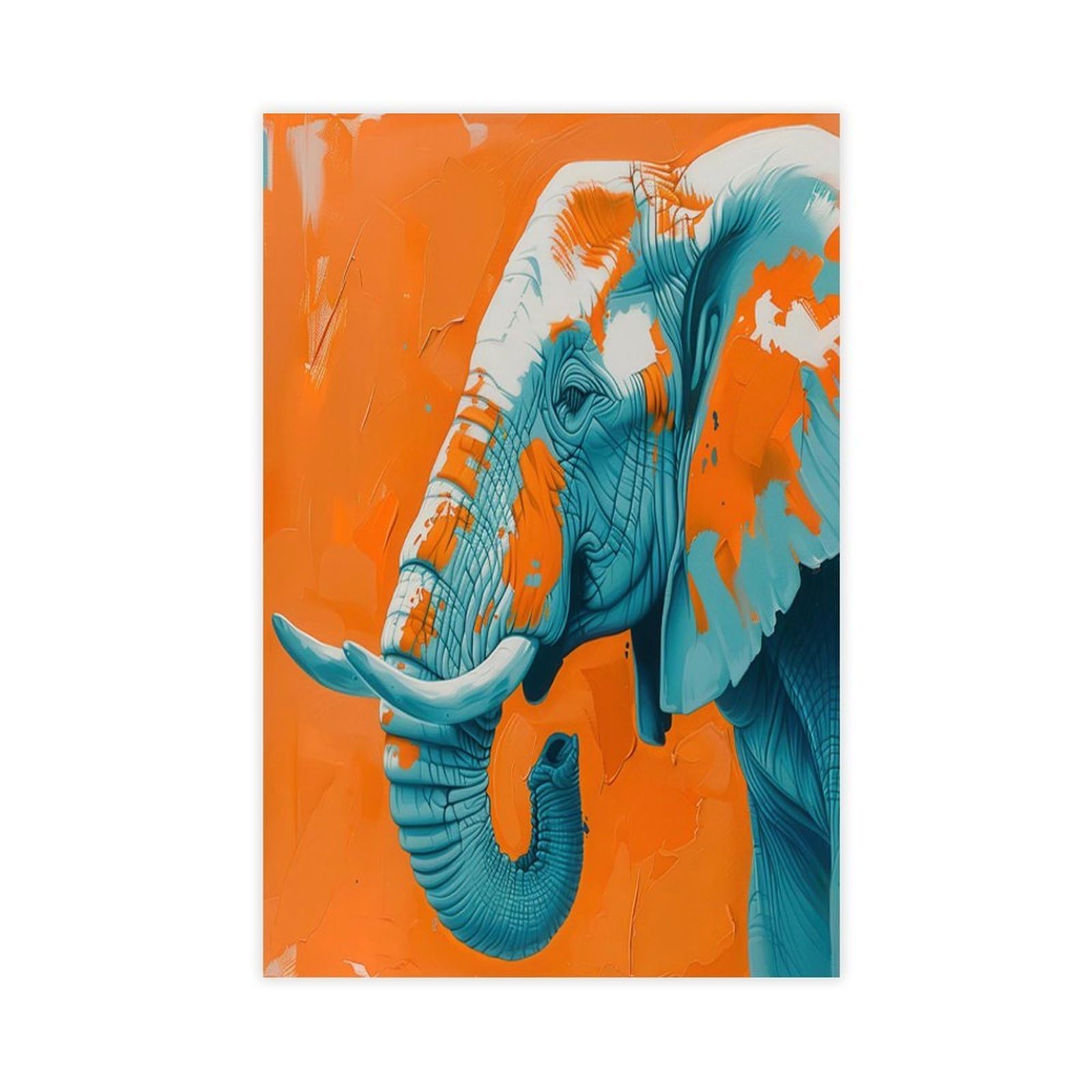 Bareronor Watercolour Elephant Poster Canvas Poster Bedroom Decor Landscape Office Room Decor Gift 12" L X 18" W