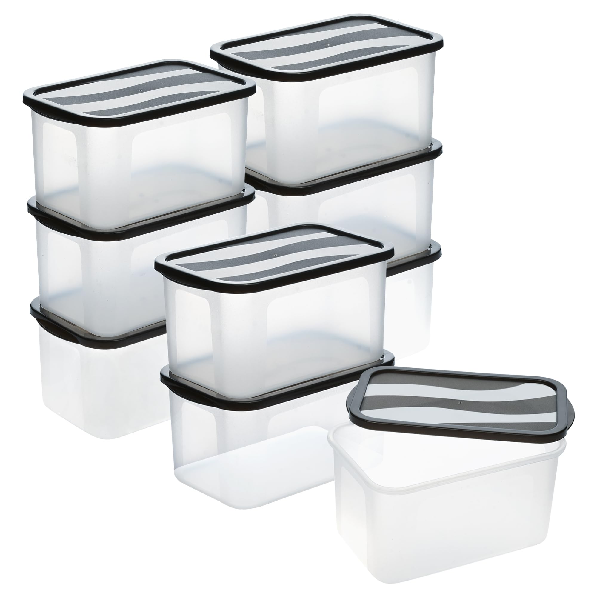 Kuber Industries 9 Pcs Small Plastic Boxes for Storage With Lid - Pooja & Office Items, Baby Clothes & Diaper Organizing Transparent Boxes | Black (B0D9BKZ7HG) Amazon Price History, Amazon Price Tracker