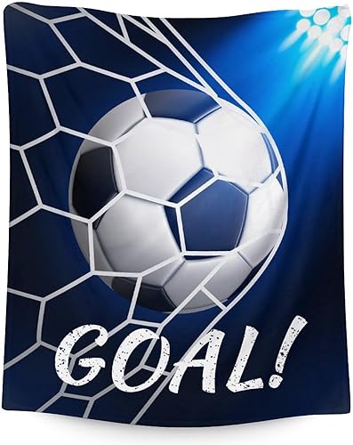 Miniatura 26 de Regalos de fútbol personalizados, manta grande de 50 x 60 pulgadas para niños y niñas, manta suave y acogedora para equipo de fútbol, manta