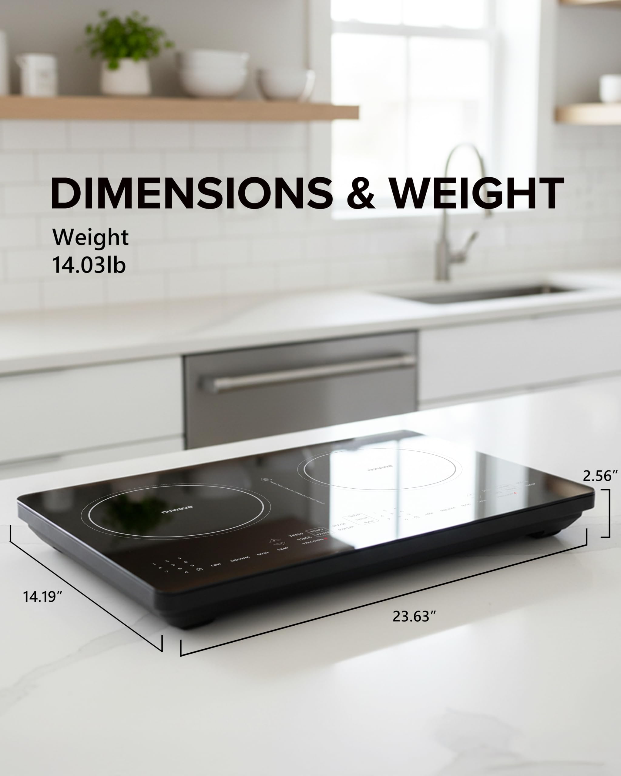 Nuwave PIC Double Portable Induction Cooktop, 900W/1500W/1800W Options view 4