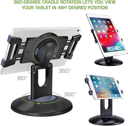 Miniatura 7 de Cellet Soporte universal para tableta, rotación de 360, abrazadera ajustable para tableta, paquete todo en uno, comercial, venta al por menor,