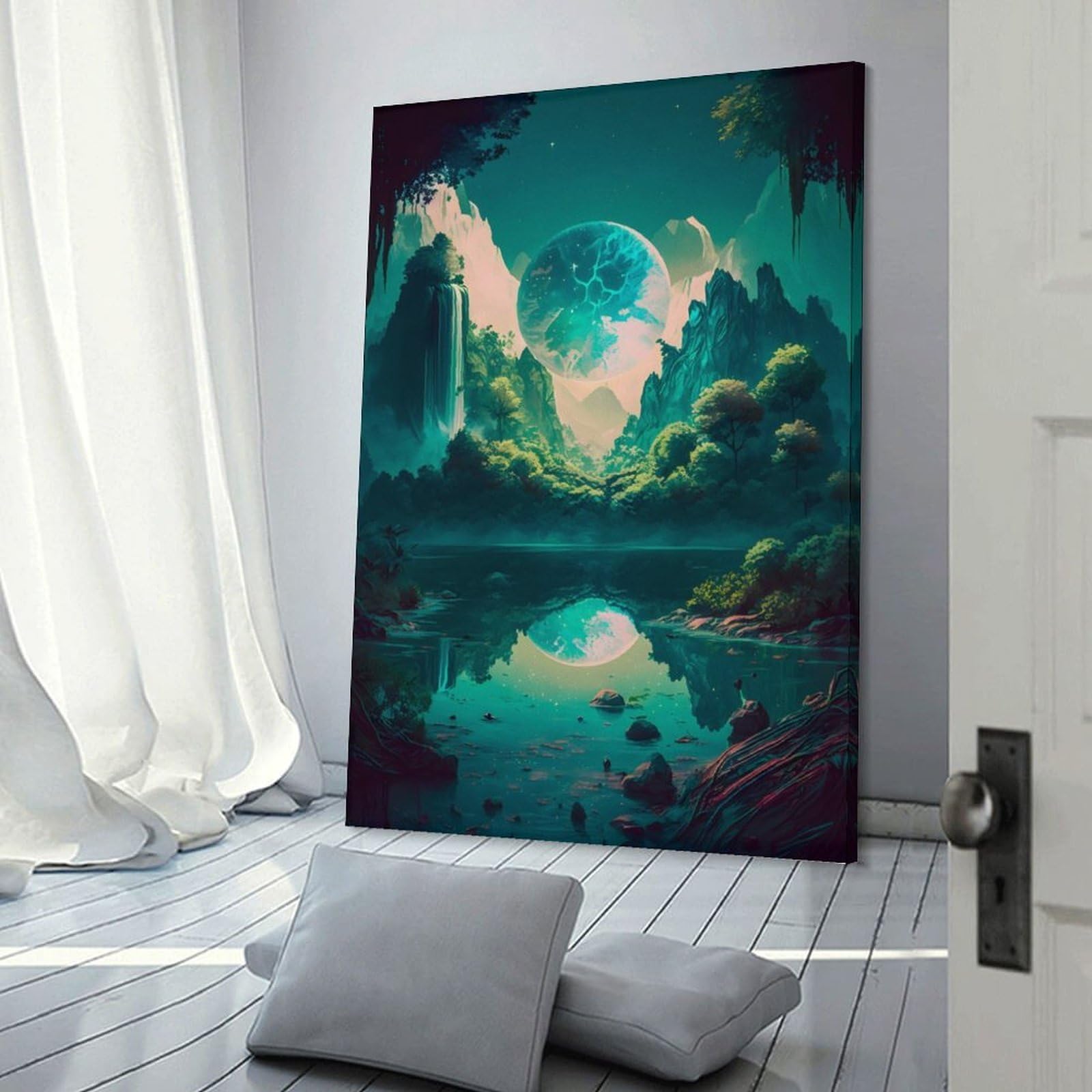 Junmoney Enchanted Forest Reflections -4 Canvas Wall Decor, 12x18inch(30x45cm), for Home Walls, Creative Rooms Or Shared Spaces, Stylish Home Artwork for Focal Walls