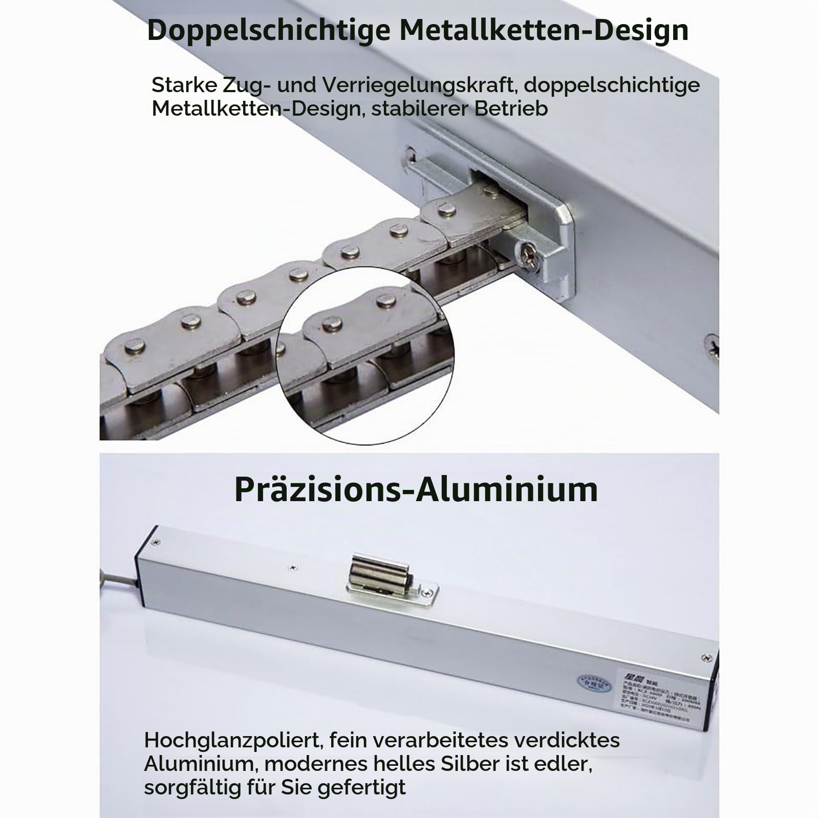 2V Automatischer FensteröFfner, Elektrischer Ketten-FensteröFfner-Antrieb, 300-1000mm Hub, Mit Wandschalter + Fernbedienung, Max. 400N, Dachfenster,600mm