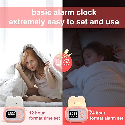 Miniatura 4 de QANYI Reloj con temporizador de luz nocturna para niños, tamaño de mano pequeña, lámpara LED portátil para niños, temporizador de escritorio para