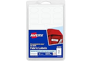 Avery No-Iron Fabric Labels: Assortment of Shapes and Sizes