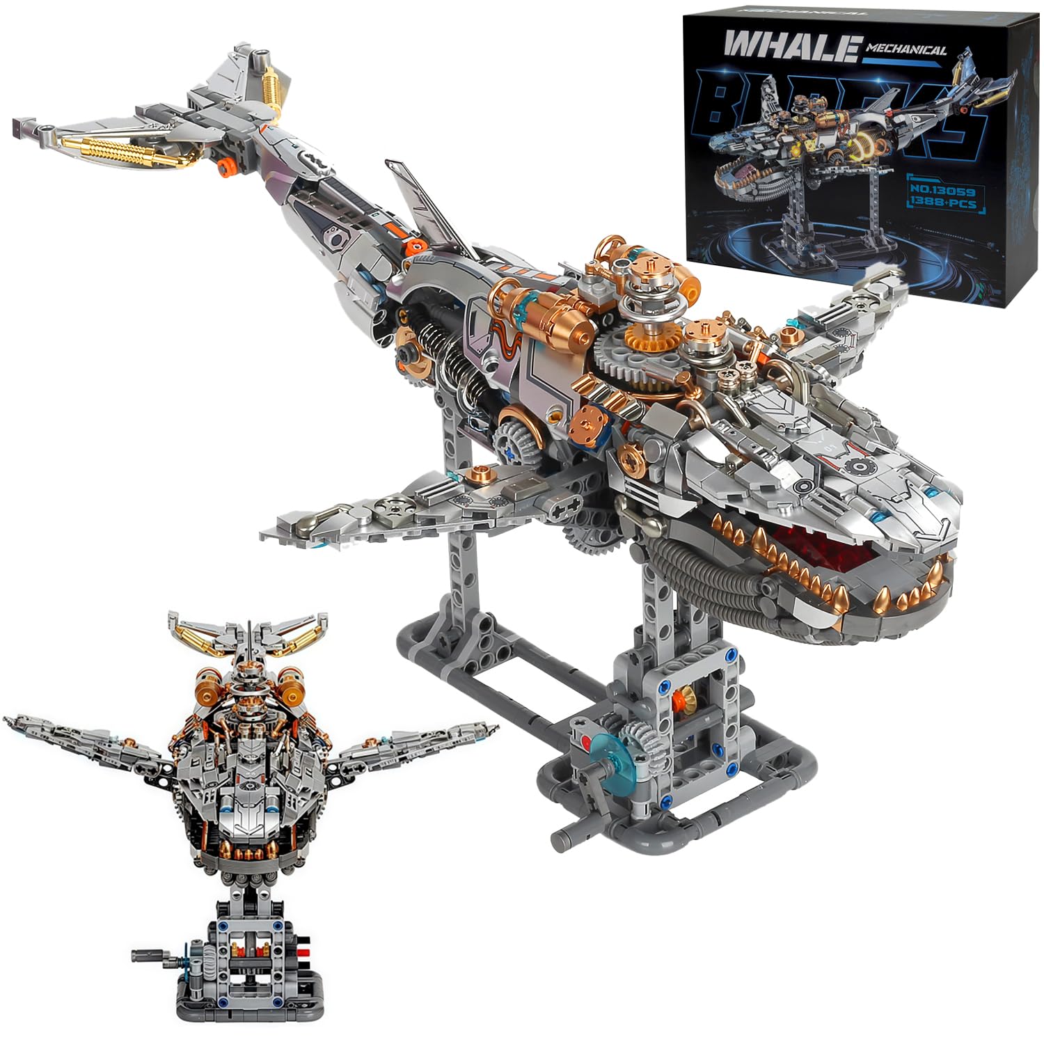 Amazon.com: funxinee Creative 1388PCS Mechanical Whale Building