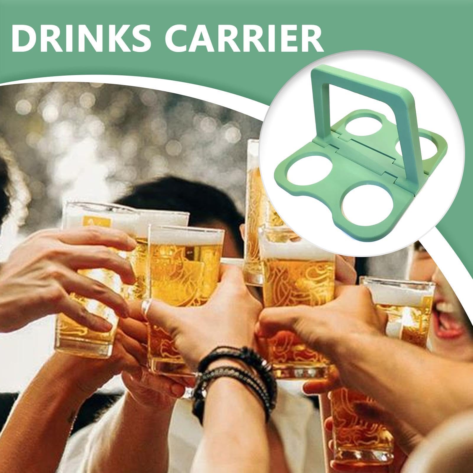Getränketrägergriff – 4 Schlitze, faltbarer Getränkebehälter für Kaffee, Bier und Getränke, Lebensmittel-Lieferung, Aufbewahrung, Trinkgeschirr, Transporttablett für heiße und kalte Getränke
