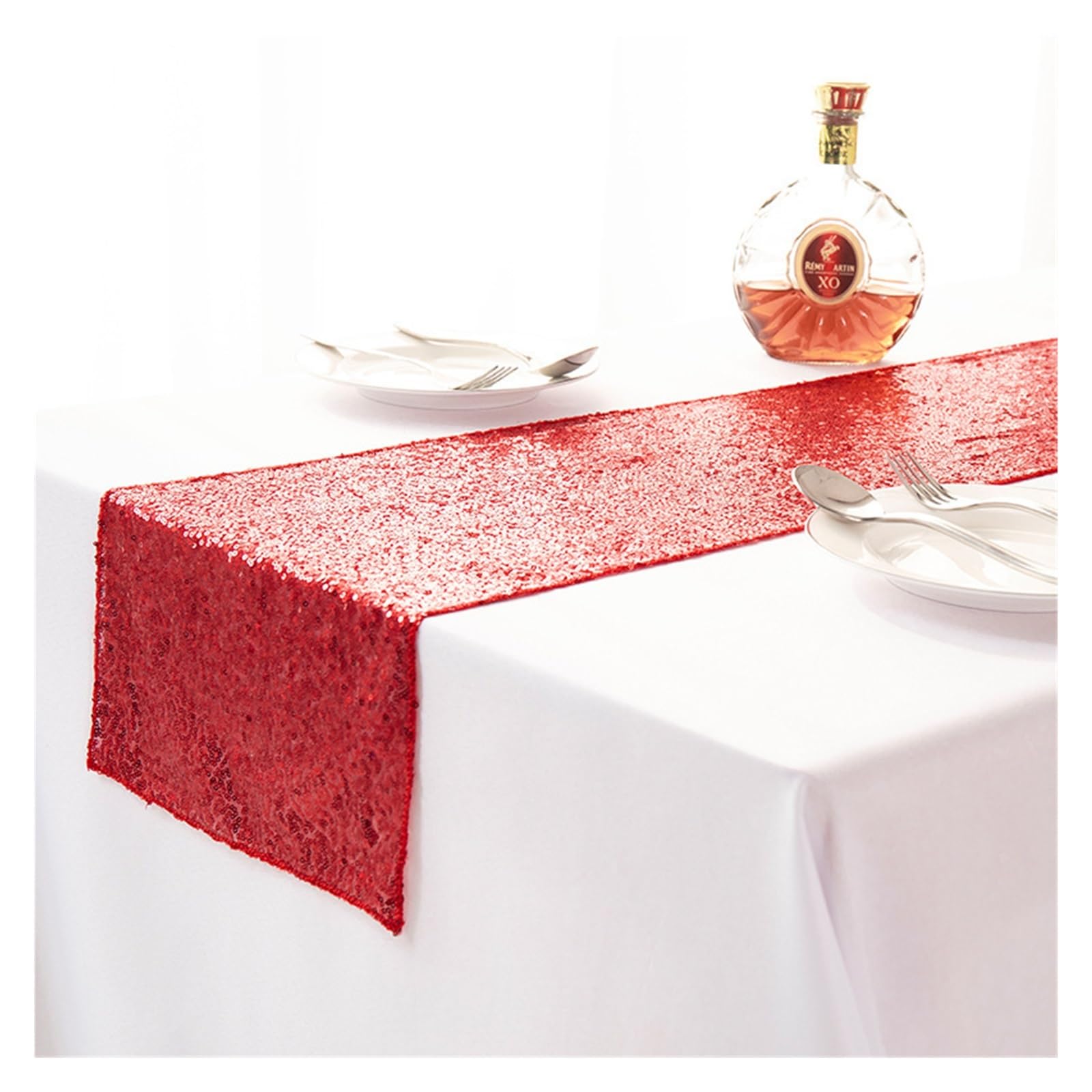Disco Table Runner 1 Pieces Sequin Table Runner Glitter Dining for Birthday Bachelorette Holiday Celebration(Red,30x180cm)