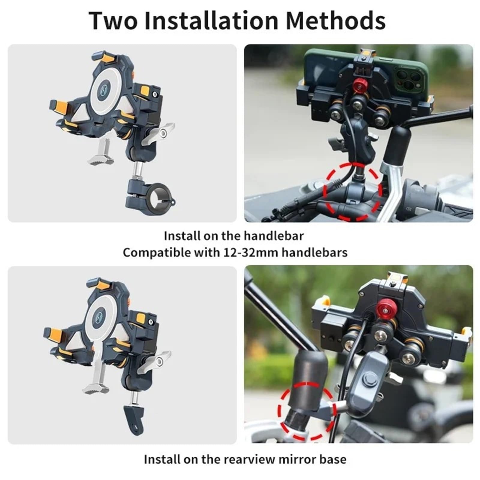 Moto Porte Telephone Support Universel pour Téléphone Portable Abs pour Guidon De Vélo