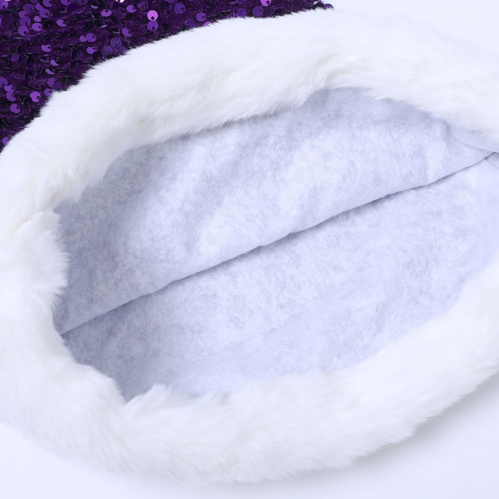 Sombrero de Papá Noel de lentejuelas para adultos con lentejuelas brillantes y pompón esponjoso, sombrero de fiesta para Año Nuevo, festival de Navidad