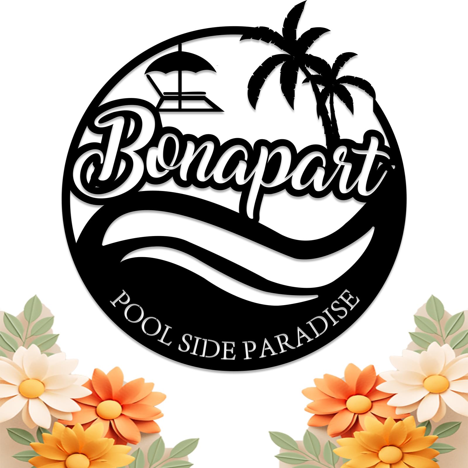 Personalized Pool Signs for Outside Funny Pool Decor Wall Pool Metal Sign Poolside Paradise Sign Personalized Family Pool Sign Beach,Family Name Sign Pool Gift Decorations Outdoor for Deck Decor