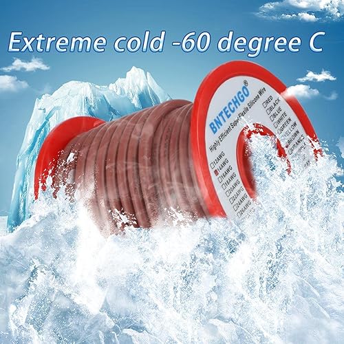 Vista 52 de BNTECHGO Bobina de alambre de silicona de calibre 14, rojo y negro, cada uno de 20 pies, 2 cables separados, alambre de cobre estañado trenzado