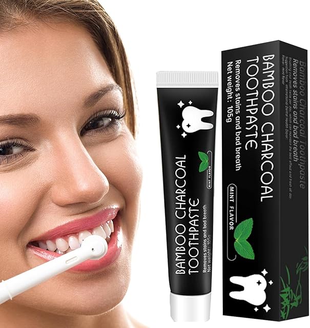 NAKYLUCY Activated Charcoal Toothpaste | Natural Bamboo Activated Charcoal Toothpaste - Natural and Effective Black Toothpaste with Mint Flavor, Remove Stains & Debris