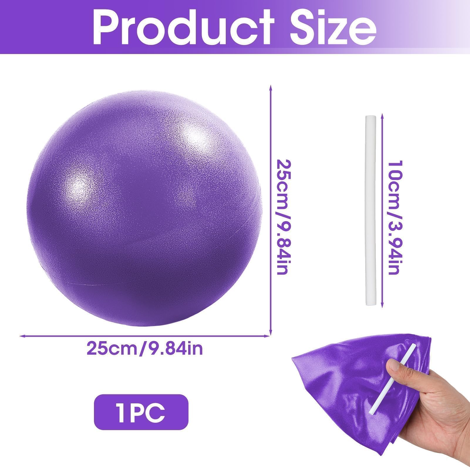 Pelota de pilates suave de 9 pulgadas, pequeña pelota de ejercicio con popote inflable, antiexplosión, antideslizante, de PVC, mini pelota de gimnasio para yoga, pilates, barra, terapia física