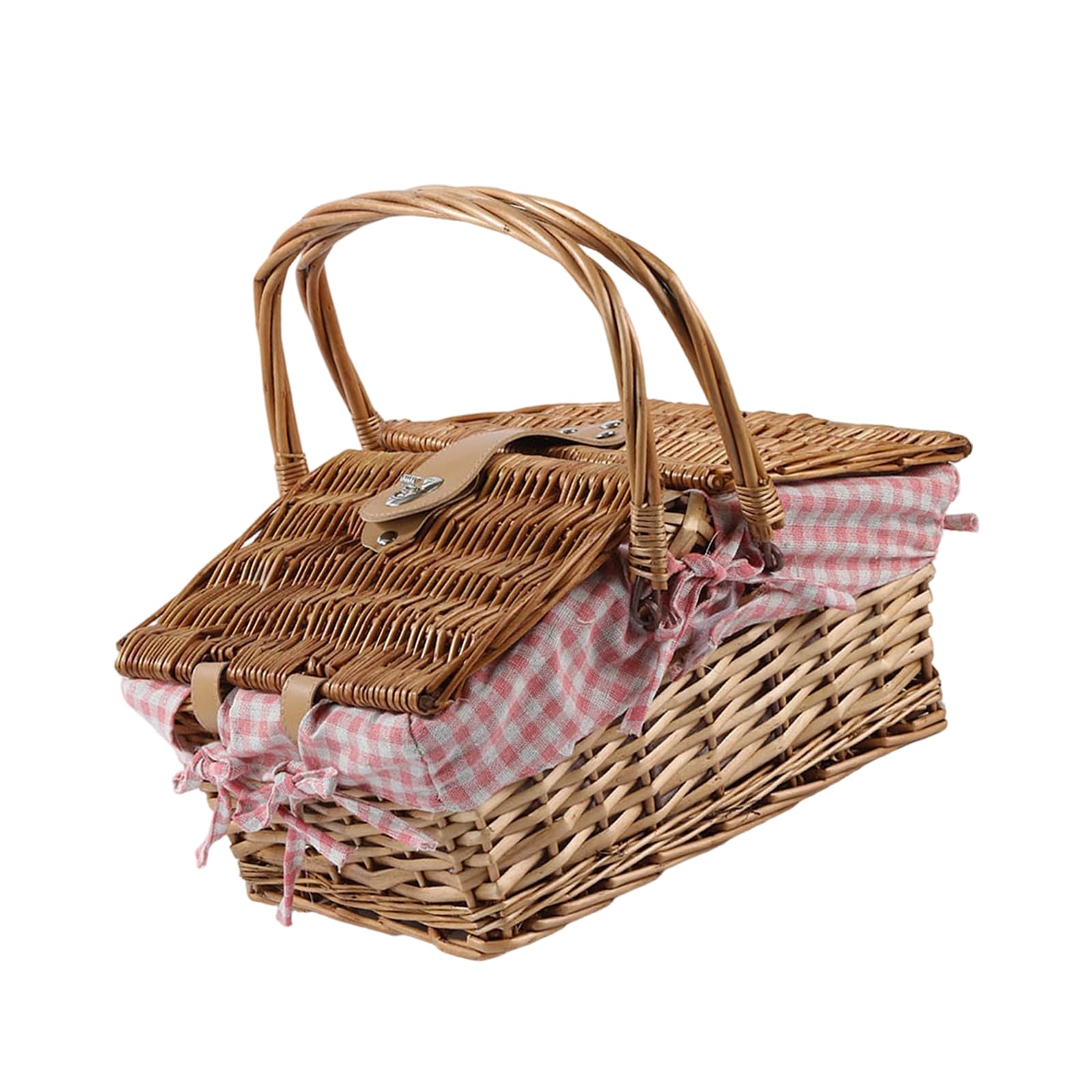 Jazuaiao Rattan Storage Basket with Handle Perfect for Picnics Organizing and Home Decoration Flexible Basket Planner