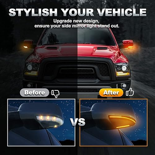 Miniatura 5 de KENRTIR Lente ahumada secuencial de luz LED ámbar dinámico intermitente LED luz de remolque blanca DRL montaje lámpara de charco parpadeante para