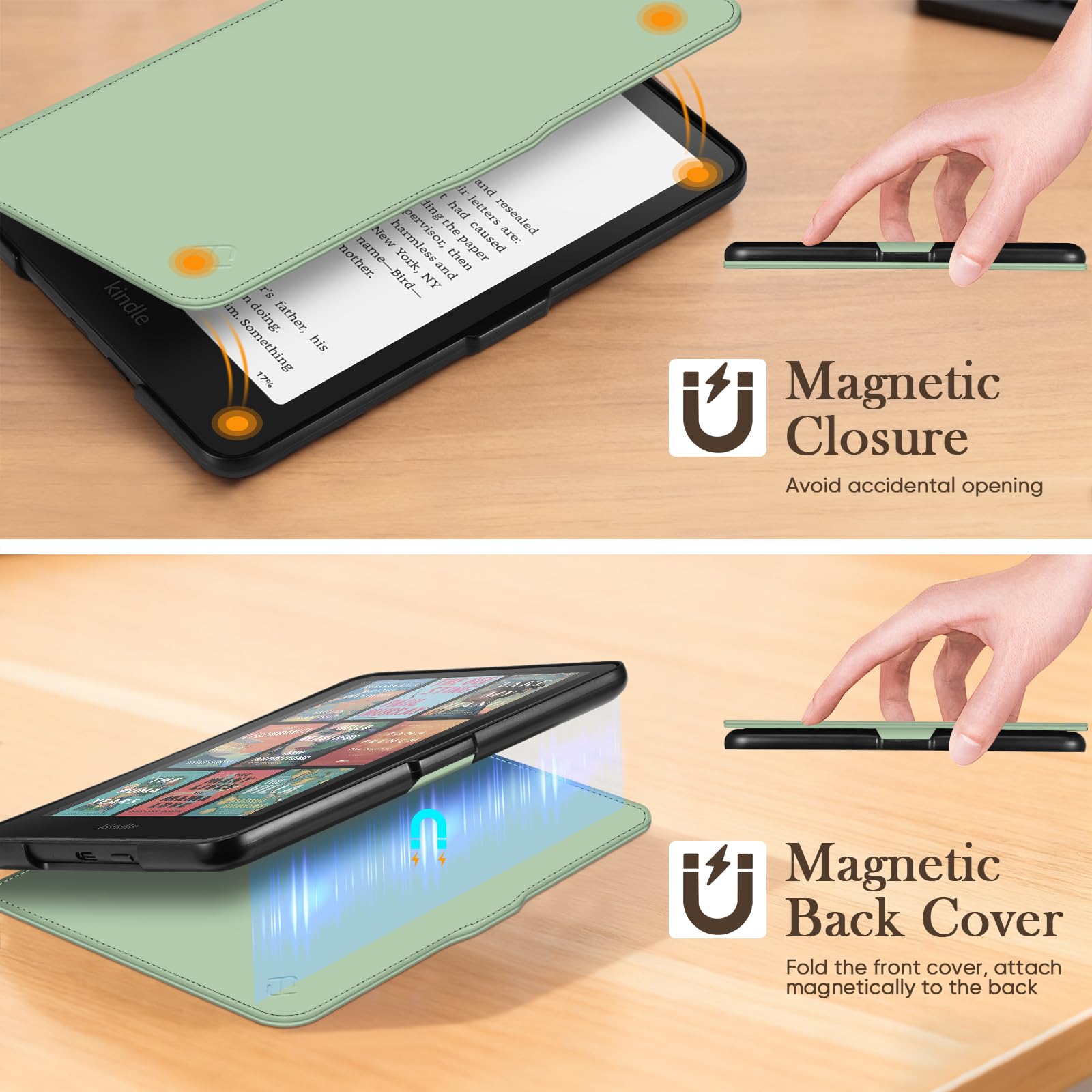 FINTIE Custodia per 7" Kindle Paperwhite (12ª Generazione, 2024) e Kindle Colorsoft (1ª Generazione, 2025/2024), Custodia Sottile e Leggera con Cinturino Auto Sveglia/Sonno, (Verde)