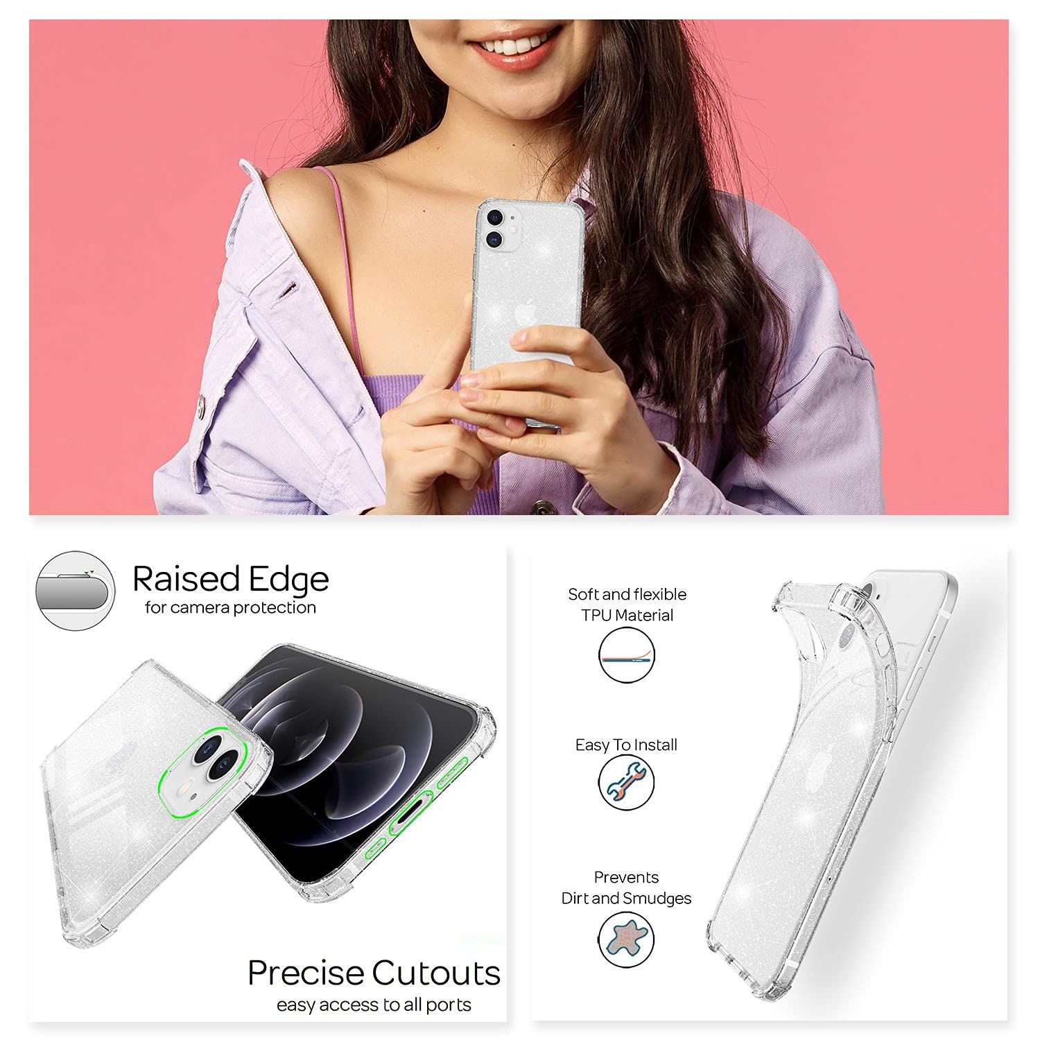 NALIA Custodia compatibile con iPhone XS Max, Cover Silicone Trasparente Protezione Sottile Case, Gomma Morbido Telefono Cellulare Ultra-Slim Protettiva Bumper, Designs:Rondini di cuore