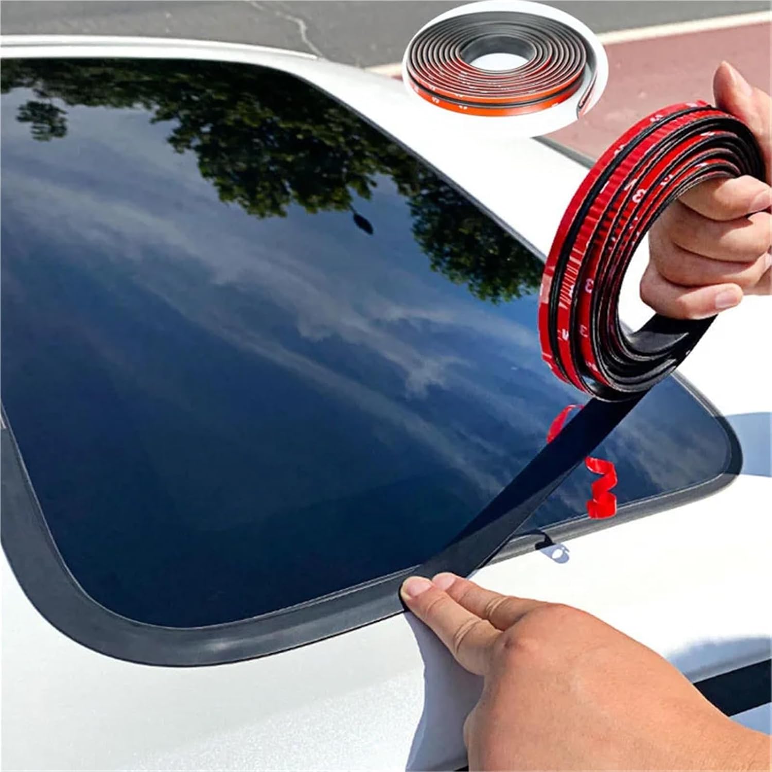 Auto Rubber Seal Strips Window Edge Rubber Car Window Edge Windshield Roof Rubber Sealing Strip Noise Insulation Stripping(19mmx2m)