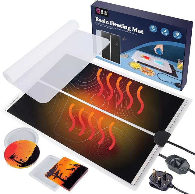 LET'S RESIN Resin Heating Mat, Fast Resin Curing Machine with Silicone Mat, Lightweight Quick Resin Dryer Mat, Easy to Use, Resin Supplies for Epoxy Resin, Resin Molds