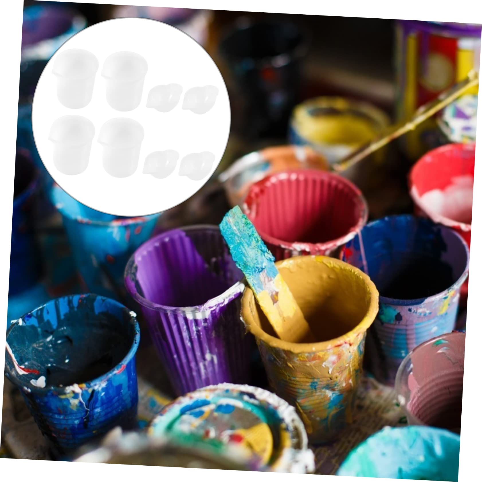 Gadpiparty Silicone DIY Crystal Glue Set 8pcs Dispensing Pigment Coloring Cups Integrated Design No Cracking