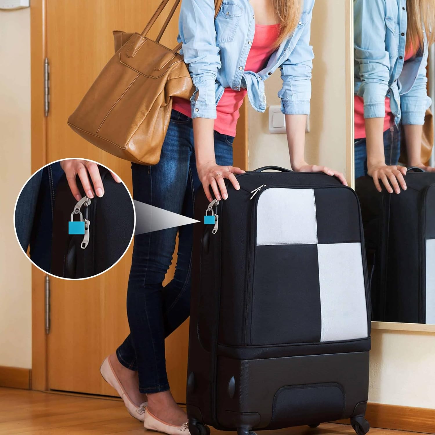 24PCS Suitcase Locks with Keys Multicolor Mini Keyed Padlock Metal Padlocks Luggage Padlocks Plastic-Covered Copper Keyed Padlock for Suitcase, Backpack, Boxes, Laptop Bag