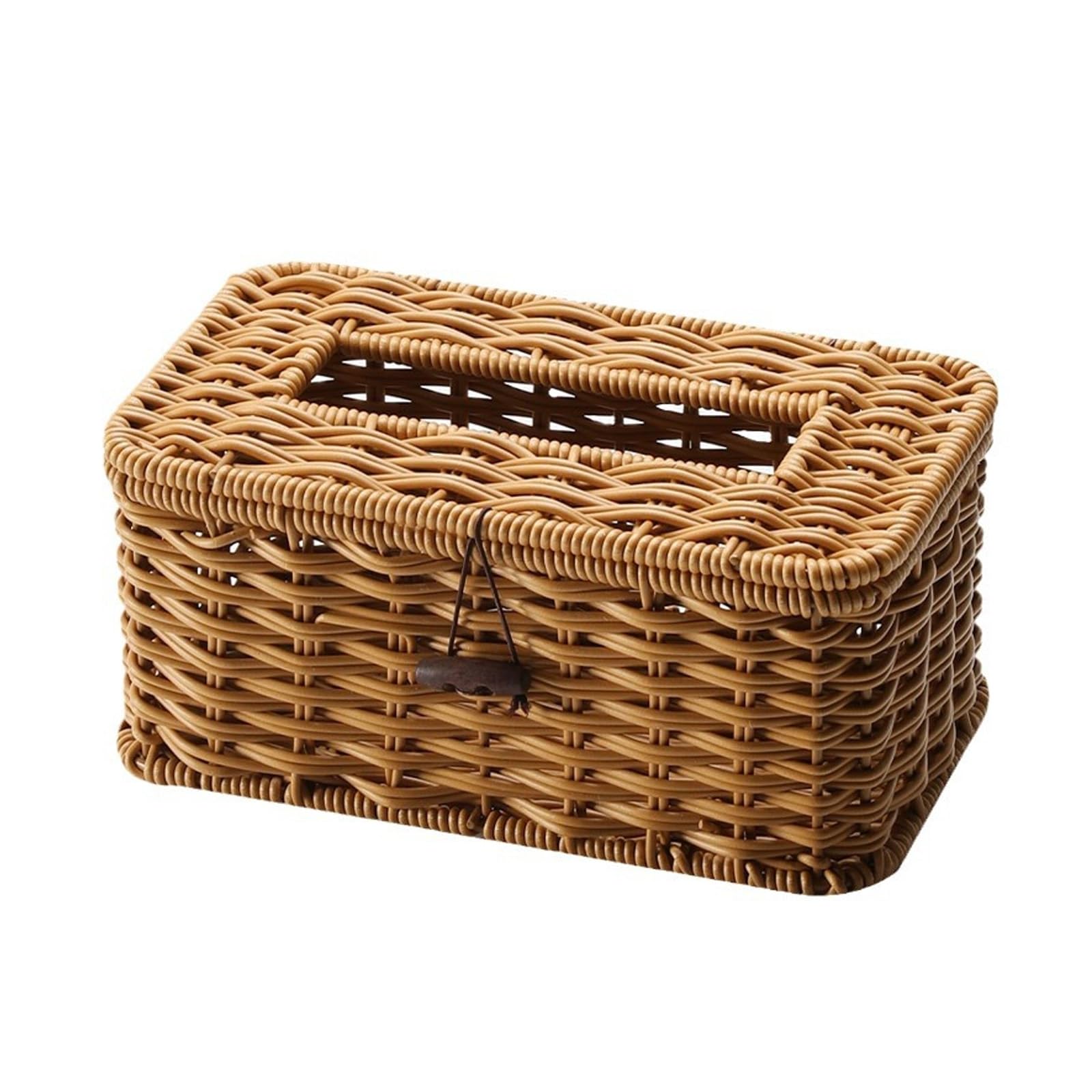 Easy Install Tissue Box Imitation Rattan Woven Rectangular Living Room Paper Towel Holder Napkin Dispenser Tissue Dispenser