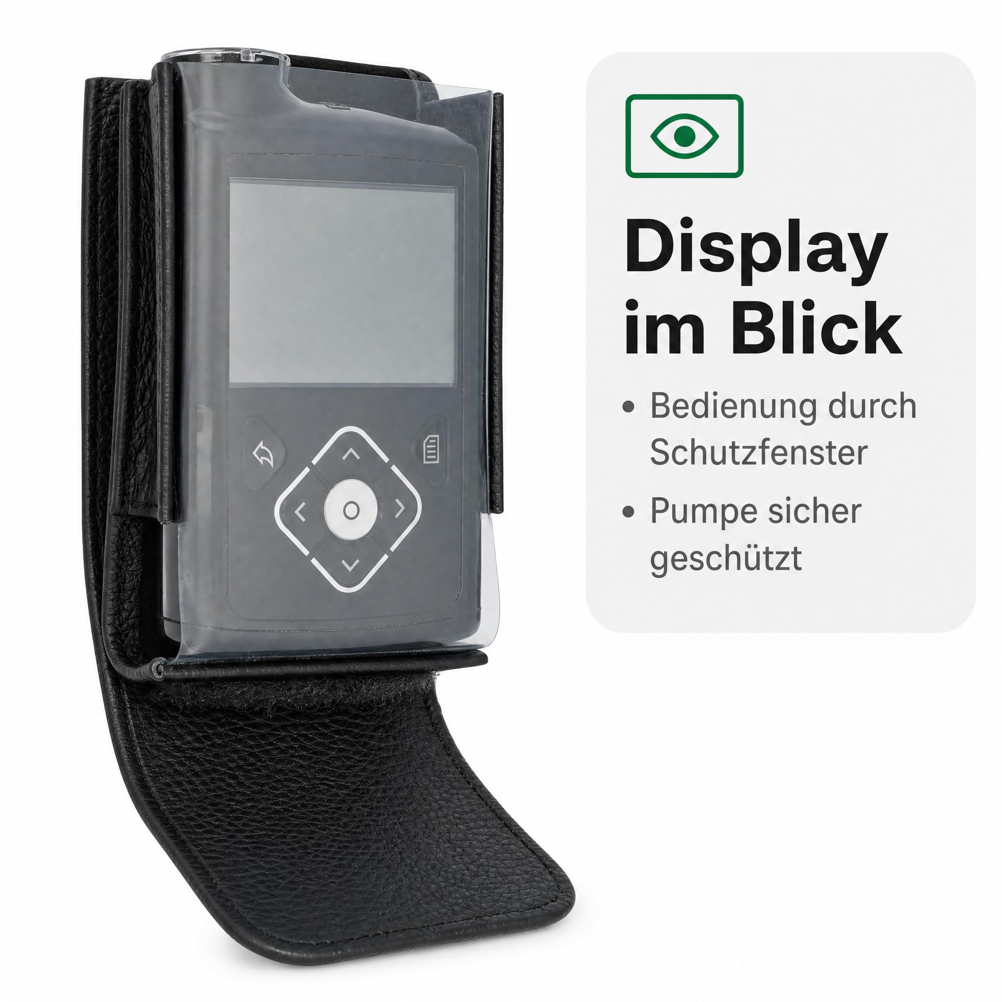 caseroxx Torba na pompkę insulinową z prawdziwej skóry kompatybilna z pompkami insulinowymi Medtronic MiniMed serii 600 i 780G, klips na pasek, etui ochronne w kolorze czarnym