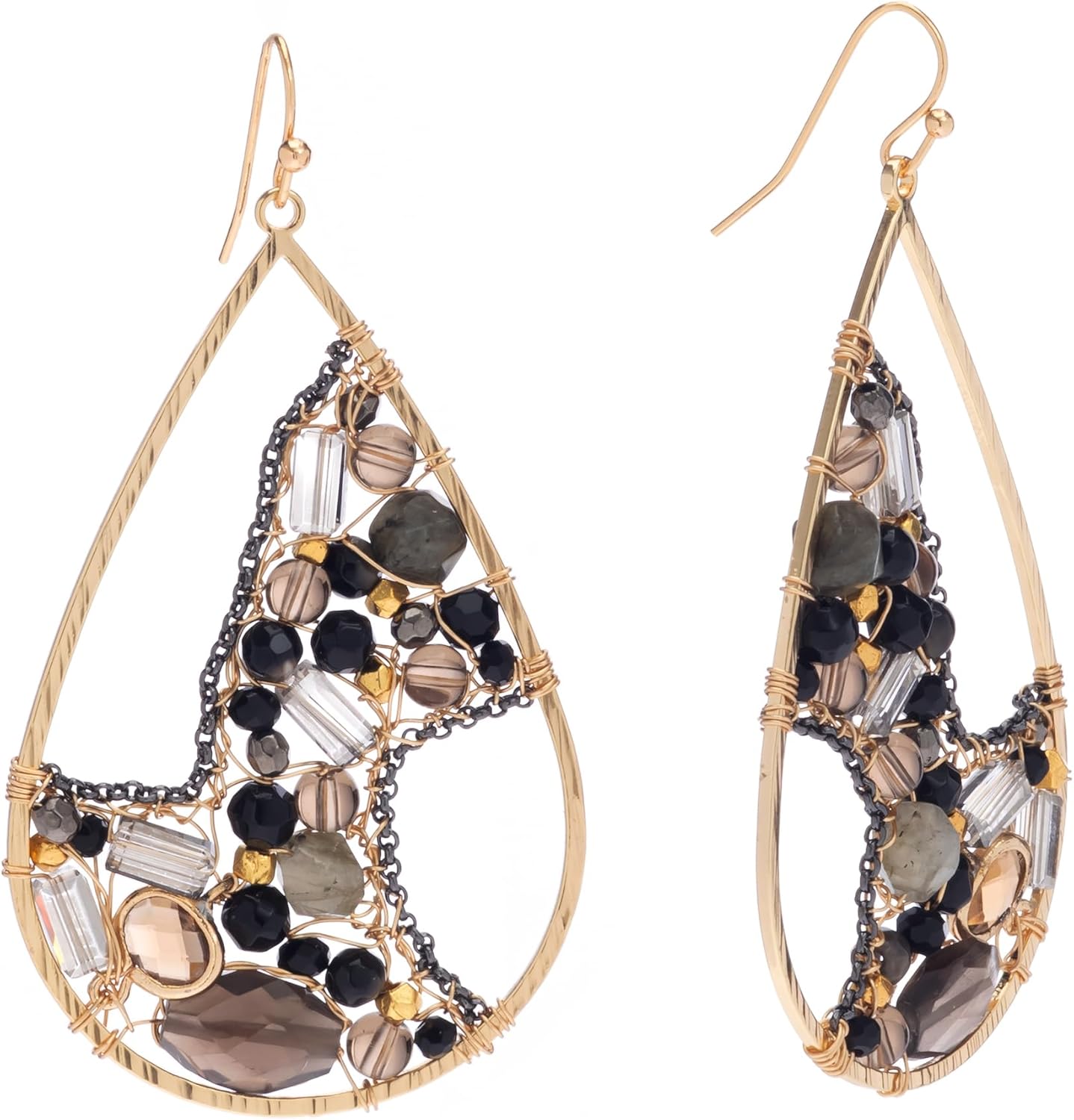 Women's Lightweight Large 2.75" Handcrafted Teardrop Bohemian Wire Wrapped Earrings for Women - Image 7