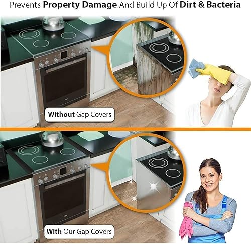 Miniatura 6 de zsttion - Cubierta para encimera de estufa, cubierta ajustable de acero inoxidable, relleno de espacio entre encimera y estufa, resistente al calor