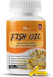 Pro1 Supplements Omega 3 Fish Oil Capsules | Fish Oil Omega 3 Capsule 1000mg | 180mg EPA & 120mg DHA| High absorption for ... Price In India