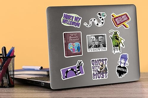 Miniatura 5 de Beetlejuice - Paquete variado de 50 calcomanías de vinilo grandes de lujo, para laptop, botella de agua, álbumes de recortes, tableta, monopatín,
