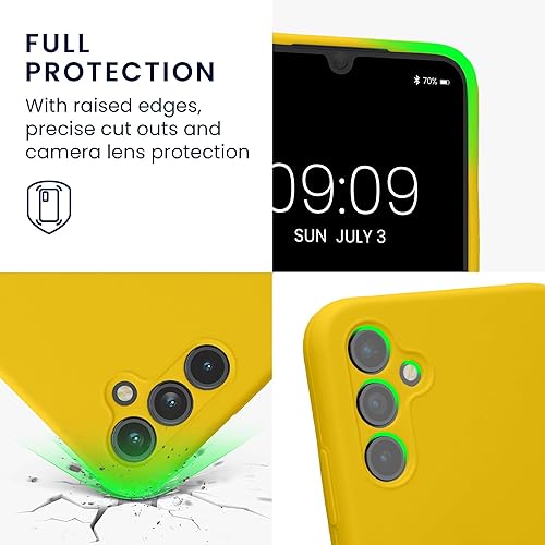 Miniatura 3 de kwmobile Funda compatible con Samsung Galaxy A34 5G - Funda delgada de silicona TPU - Acabado suave al tacto - Amarillo radiante