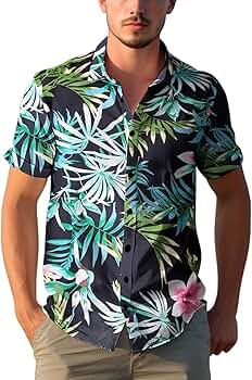 Camisa De Manga Corta Floral Hawaiana Para Hombre - Ecuador