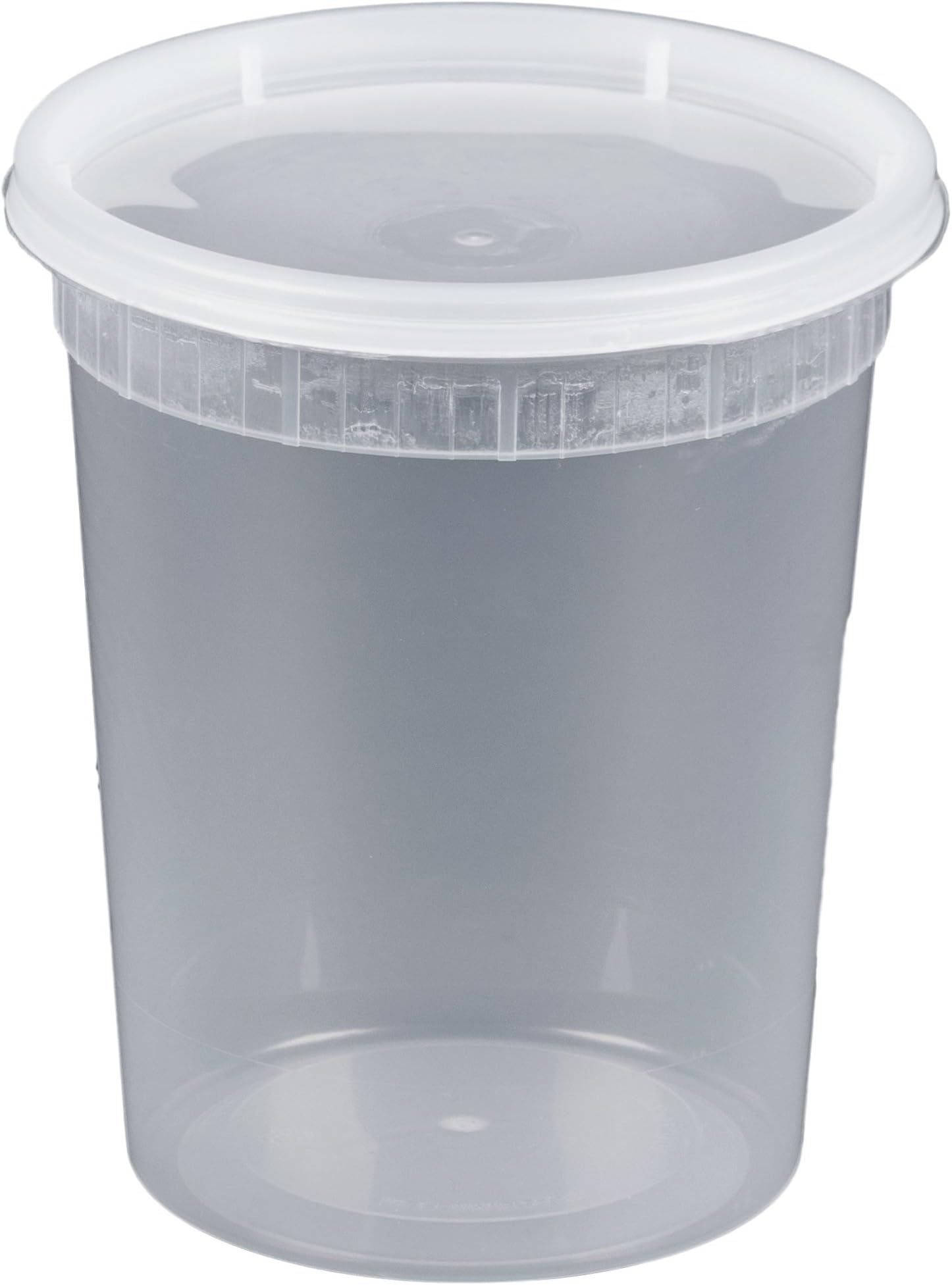 Microwavable Translucent Plastic Deli Container with Lid (Pack of 24) (32 oz.)