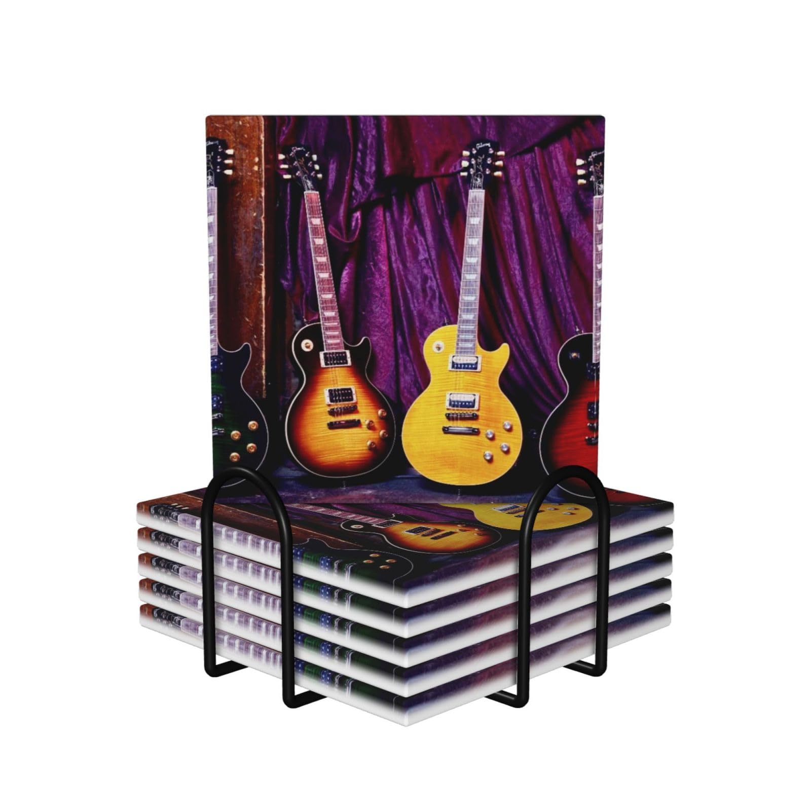 Dessous de verre guitare en céramique, le cadeau de pendaison de crémaillère