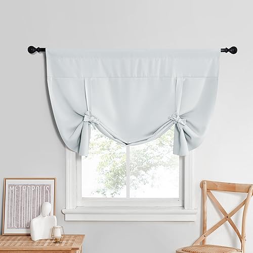 NICETOWN Cortina blackout con aislamiento térmico para baño, cortina romana para ventanas pequeñas, cenefas cortas para decoración del hogar (1