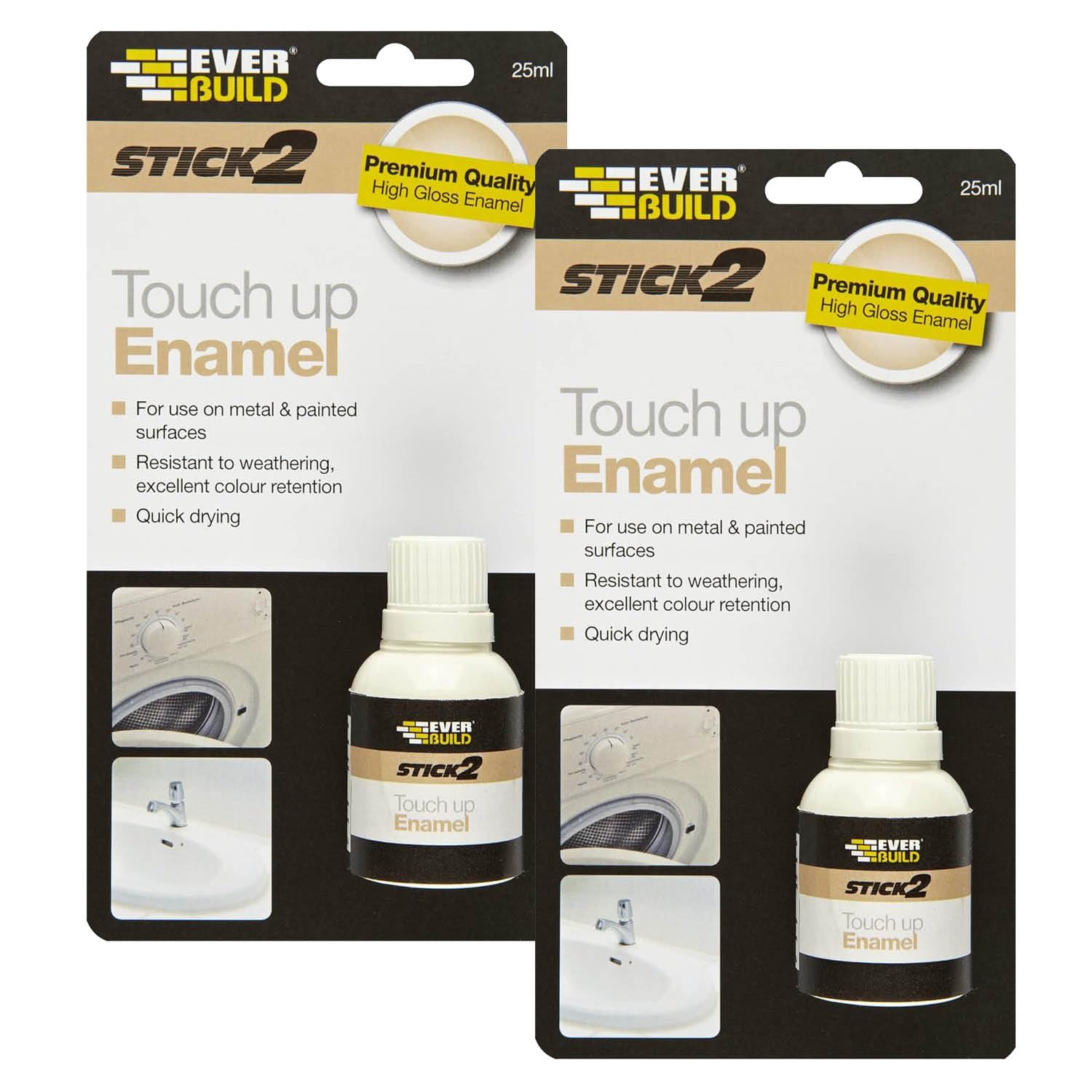 Everbuild 2 X EVBS2ENAMEL Stick 2-Touch Up Enamel