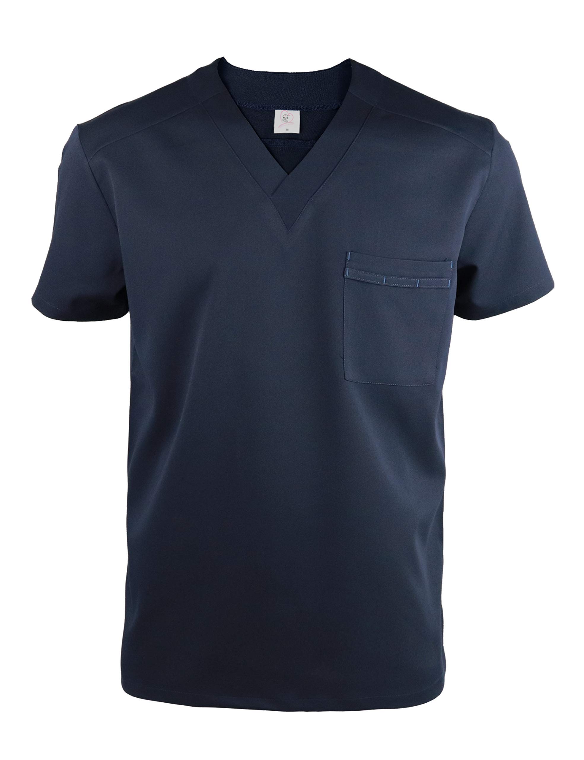 JONATHAN UNIFORM Men's V Neck Stretch Tunic Top Workwear Uniform for Clinic, Beauaty, Dental(Navy,S)