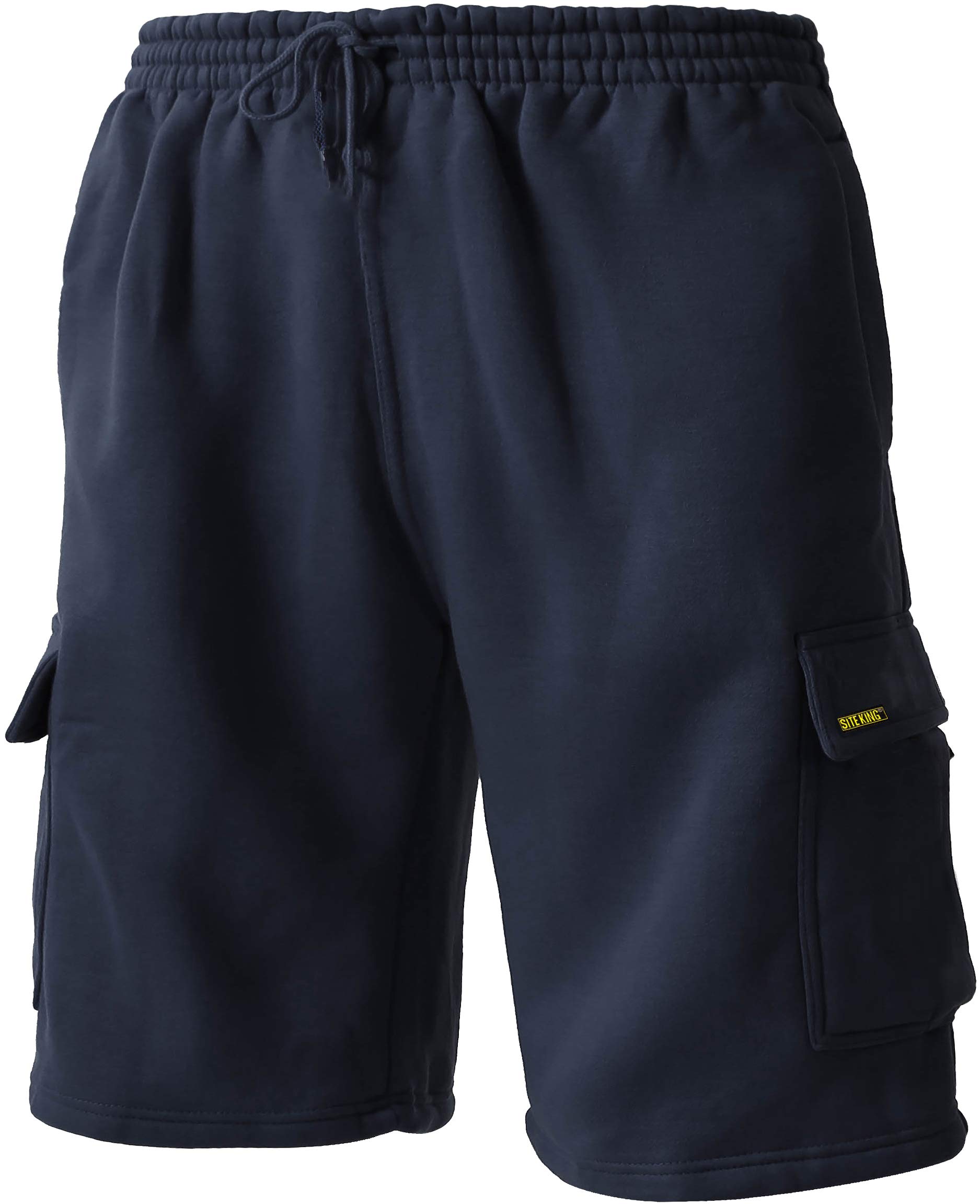 SITE KING Mens Cargo Combat Work Tracksuit Jogging Shorts (Navy, XL - 42" to 44" Waist)